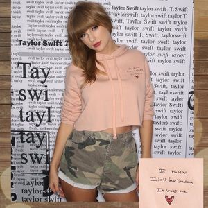 taylor swift pink cropped sweatshirt